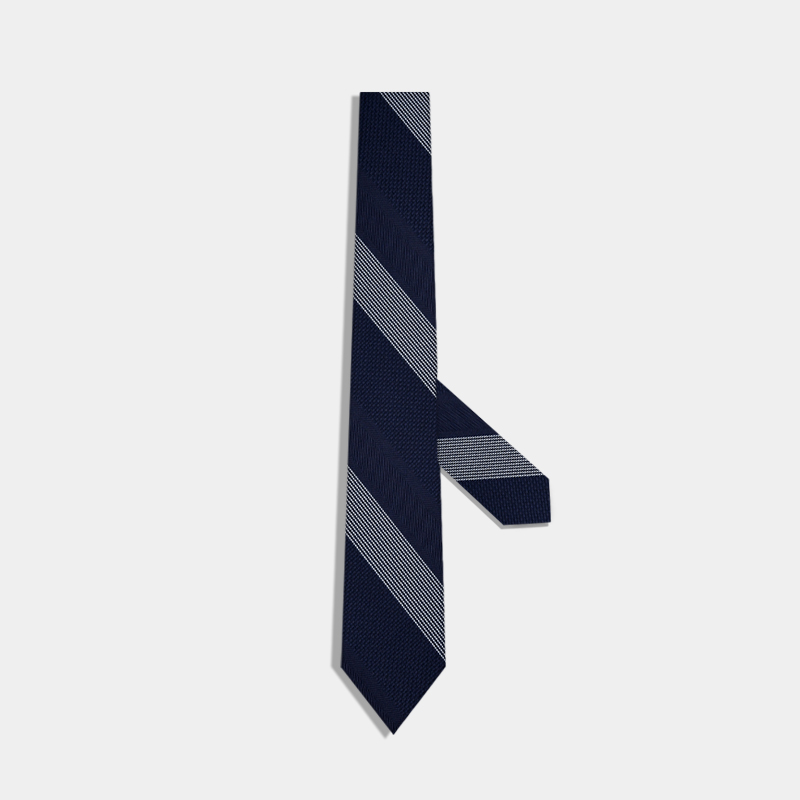 蓝色纹桑蚕丝领带