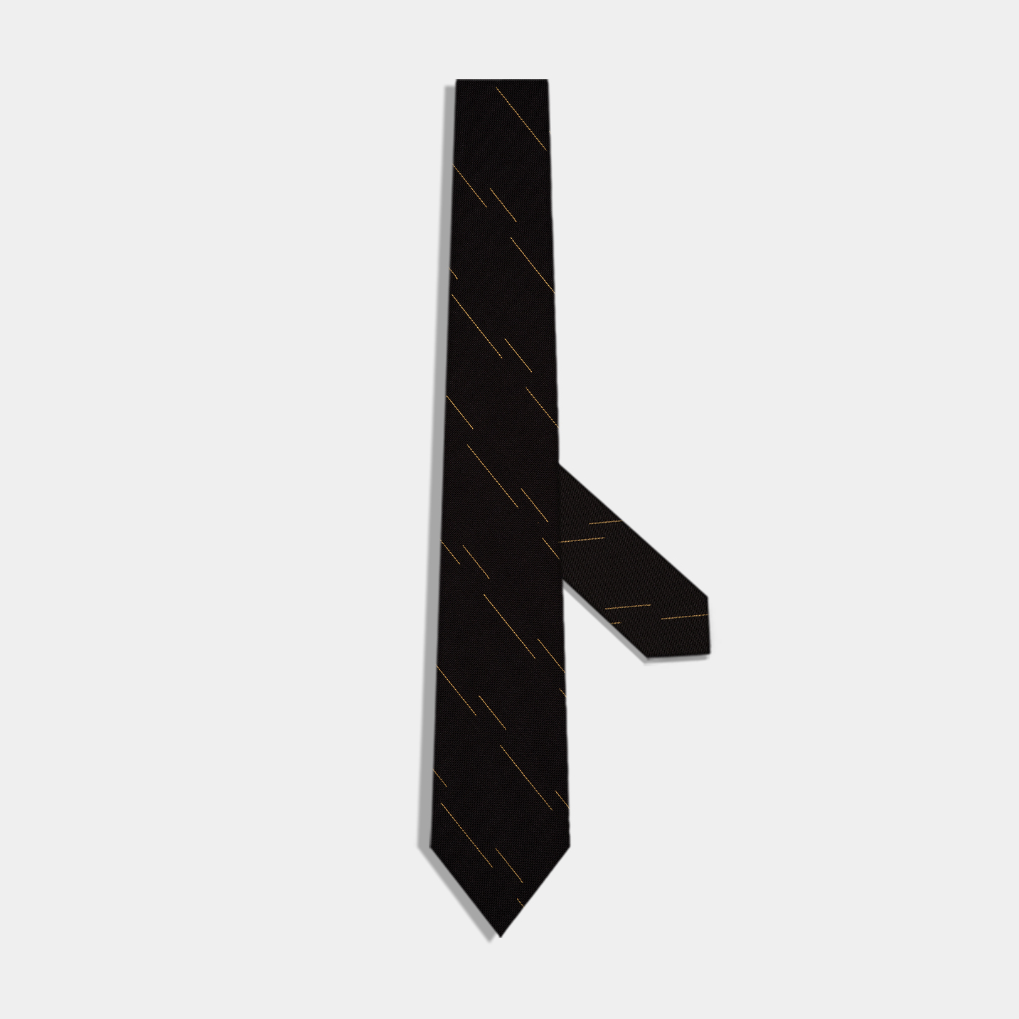 黑金条纹真丝领带