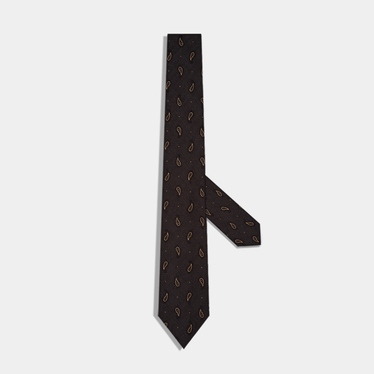 黑金小腰果花领带