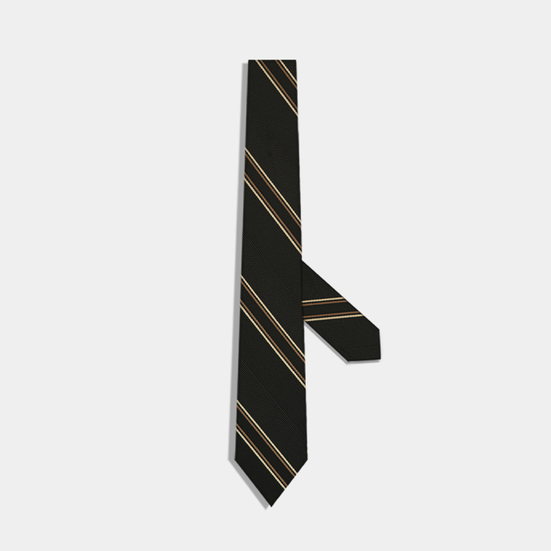 黑金斜纹真丝领带