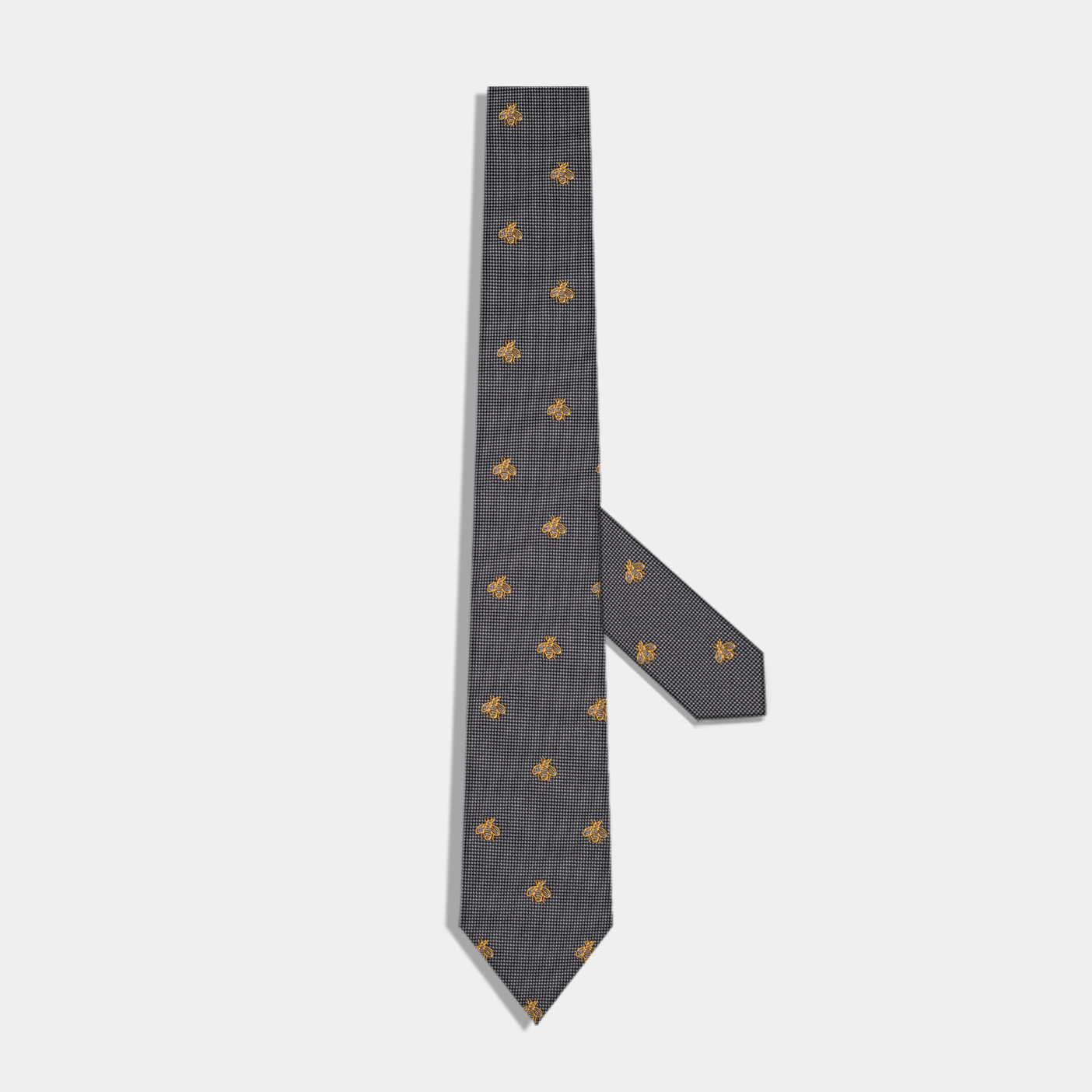 灰色蜜蜂真丝领带