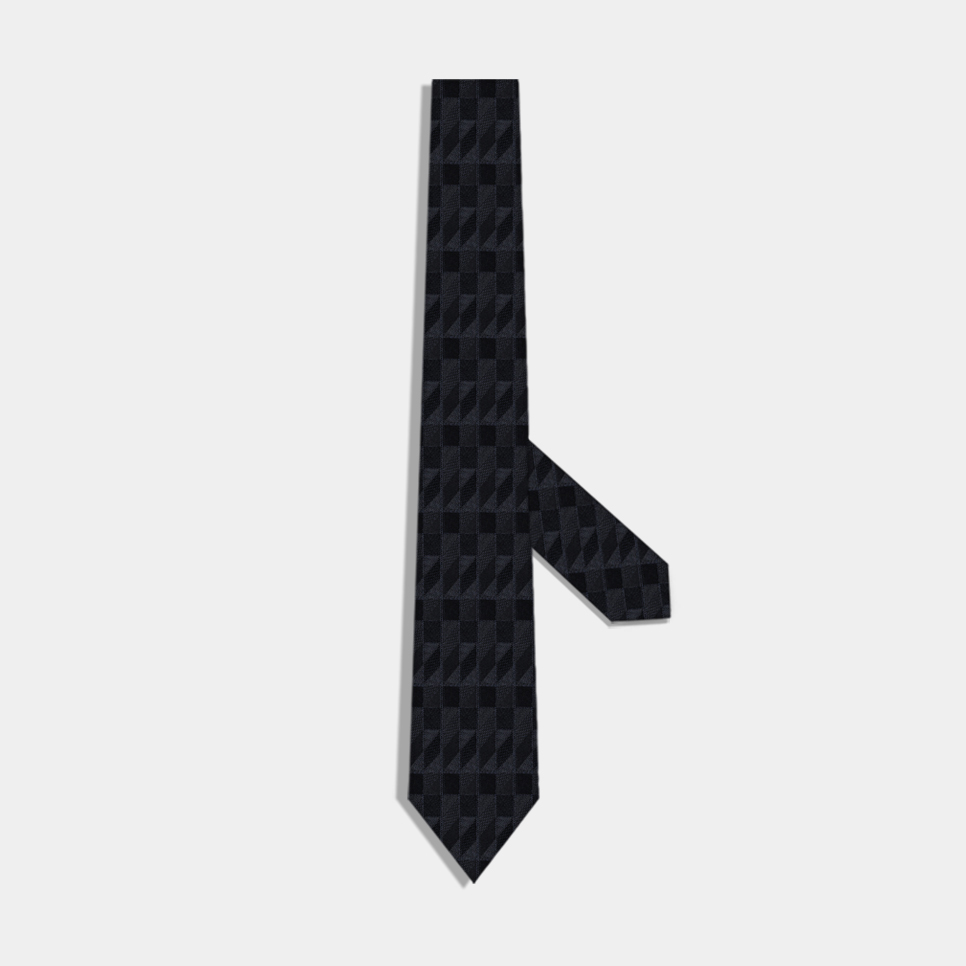 黑色格纹真丝领带