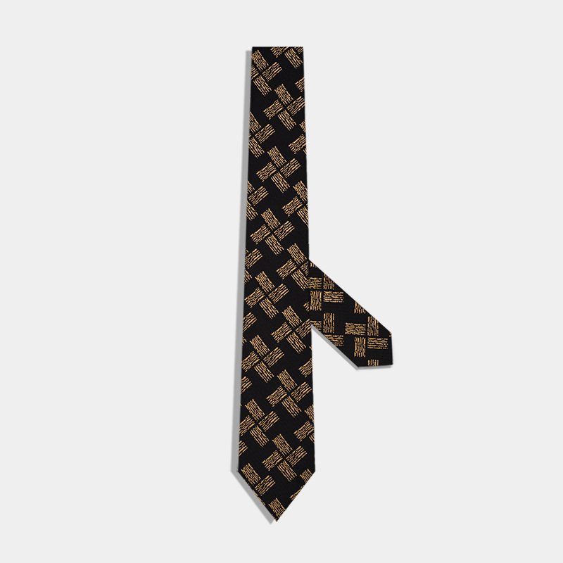 黑金编织格纹领带